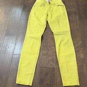 CAbi Jeans Womens Size 0 Citron Yellow‎ Skinny Ankle Stretch Denim 5-Pocket